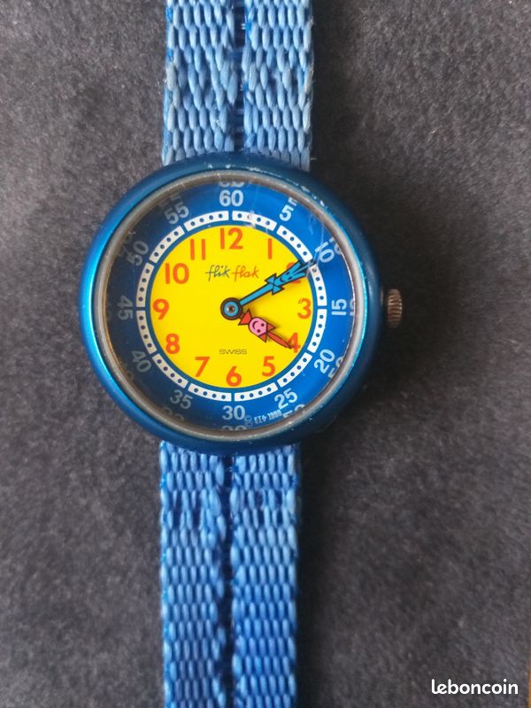 Vintage 80s - Montre collector Flik Flak (Swatch) bleue (image 1)