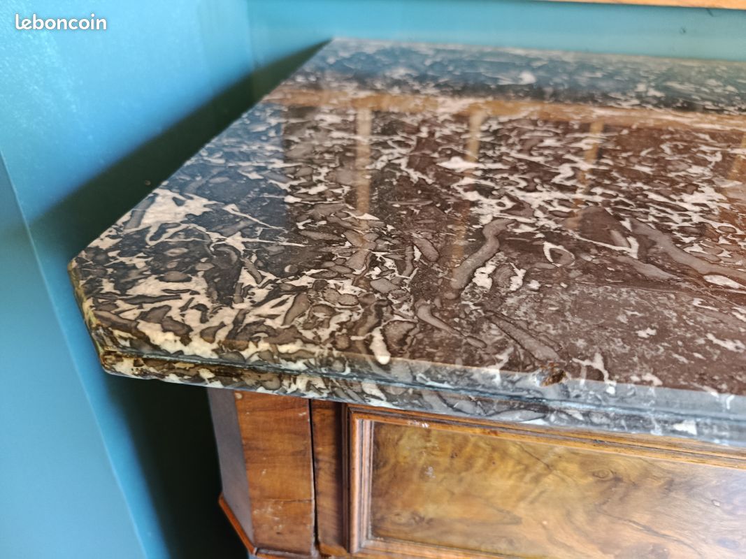 Commode secrétaire Louis-Philippe plateau en marbre (image 10)