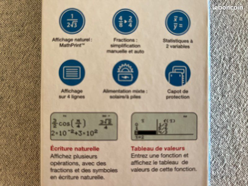 Calculatrice Texas Instruments TI-Collège Plus Solaire NEUVE (image 3)