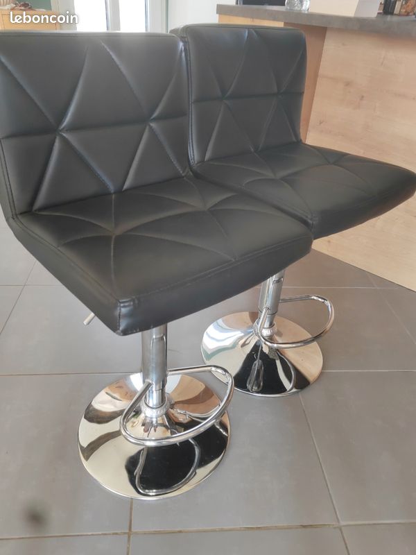 Lot de 2 chaises de bar en simili cuir (image 2)