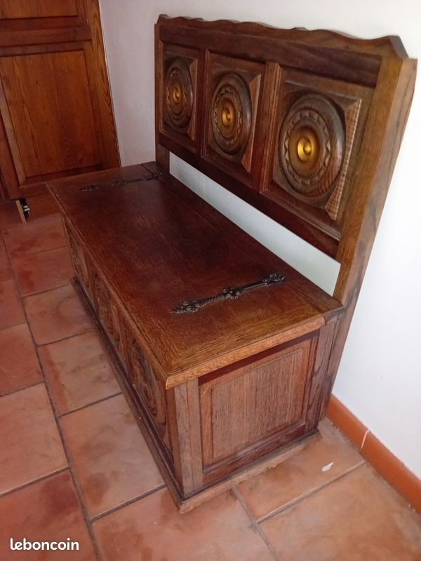 Banc ancien coffre (image 4)