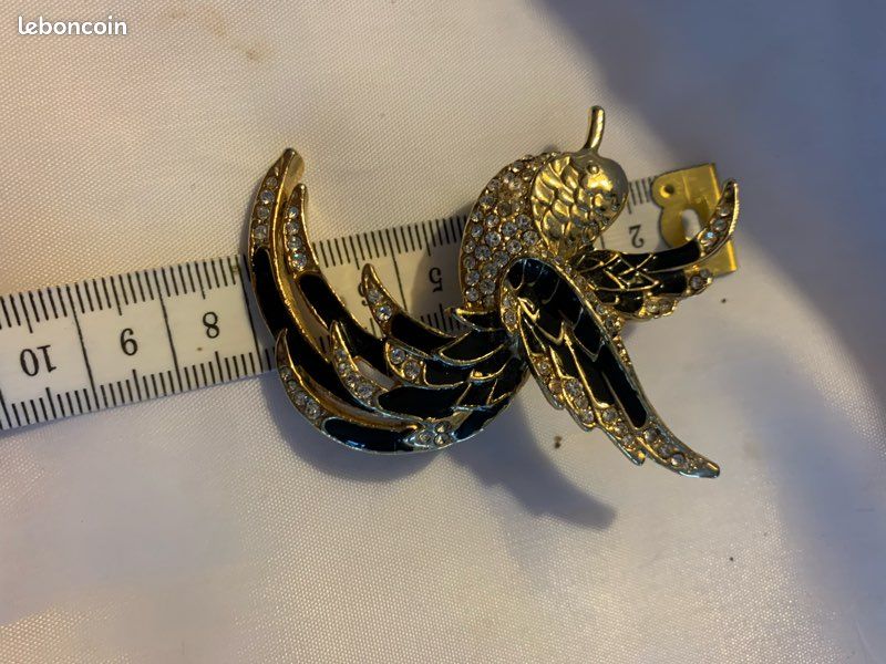 Broche Vintage Ovale Ancienne Oiseaux - Bijou Années 1920 - Occasion