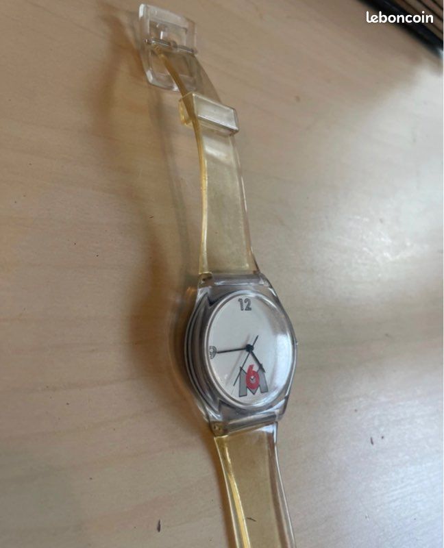 Montre Vintage Publicitaire M6 - Fonctionne, Avec Affichage à Aiguilles, Occasion