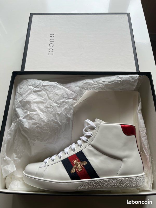 Baskets Montantes Chaussure Gucci Blanche Homme Basket Montante