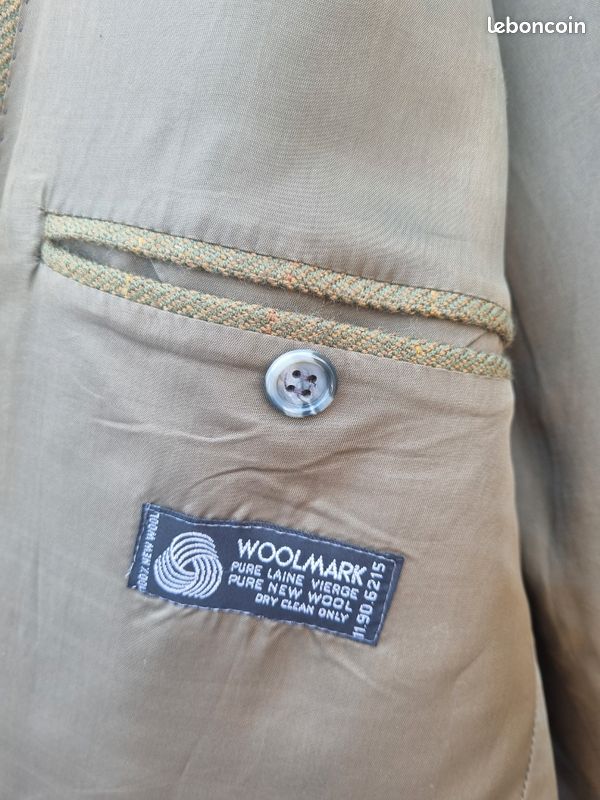 Veste homme marron clair taille XXL woolmark pur Laine vierge (image 2)