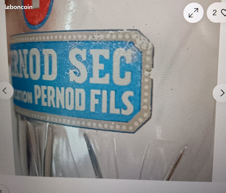 Lot de 6 anciens verres à pastis neufs Sté PERNOD pour ricard