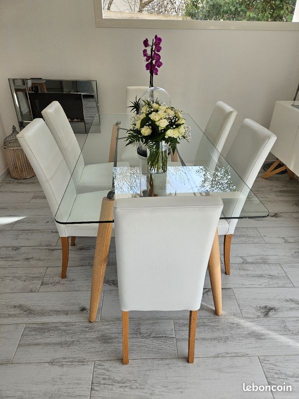 Lot de 6 chaises scandinave blanche (image 1)