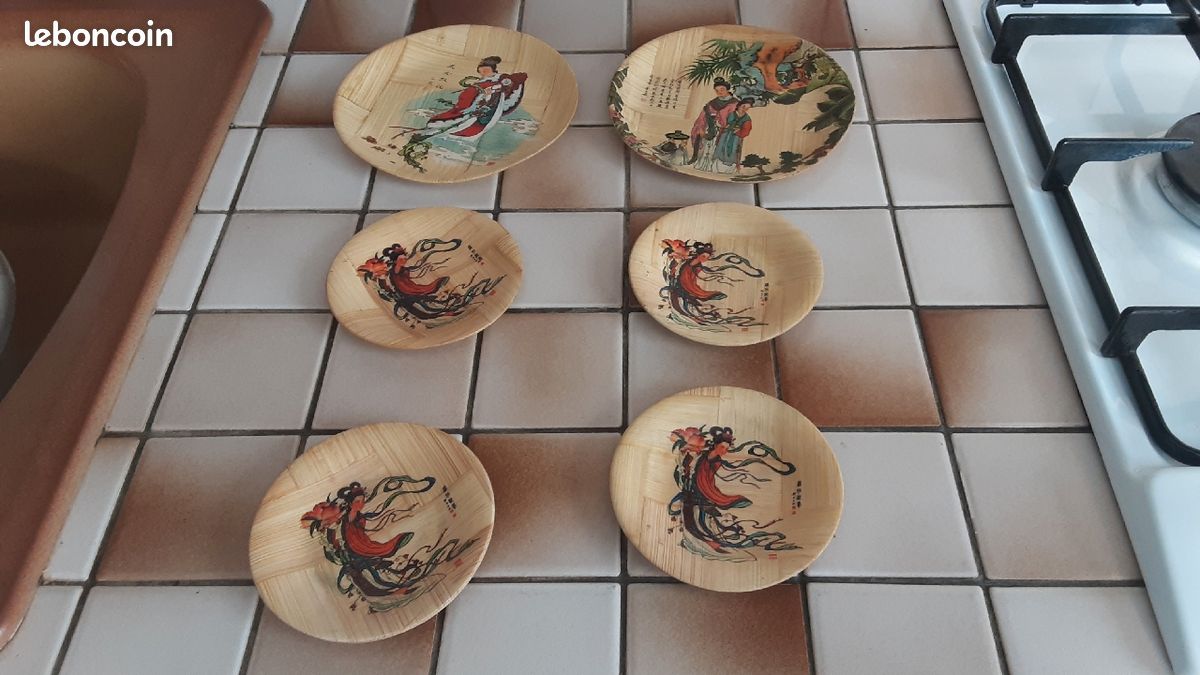 6 coupelles en bambou deco asiatique (image 1)