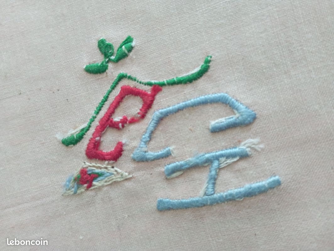 12 serviettes de table avec monogramme de couleur (image 7)