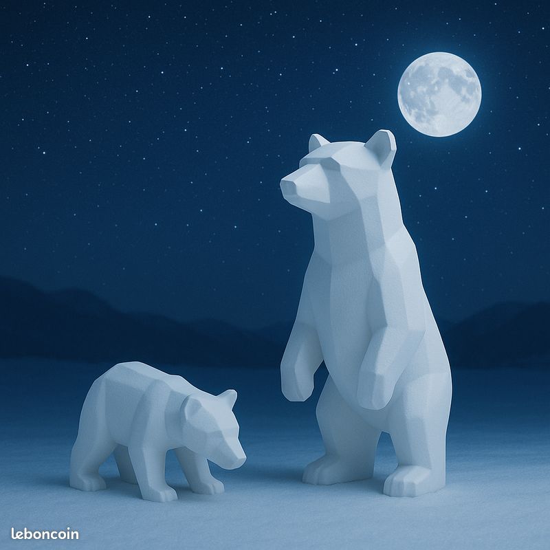Statuette Ours Polaire Origami | SuperPrédateur Shop