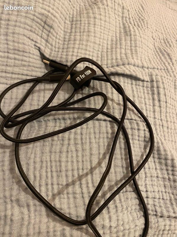 PD 100W 7,4 x 0,6 mm mâle vers USB-C / Type-C câble de charge d'alimentation en nylon mâle pour HP, DELL, longueur du câble: 1,7 m (image 2)