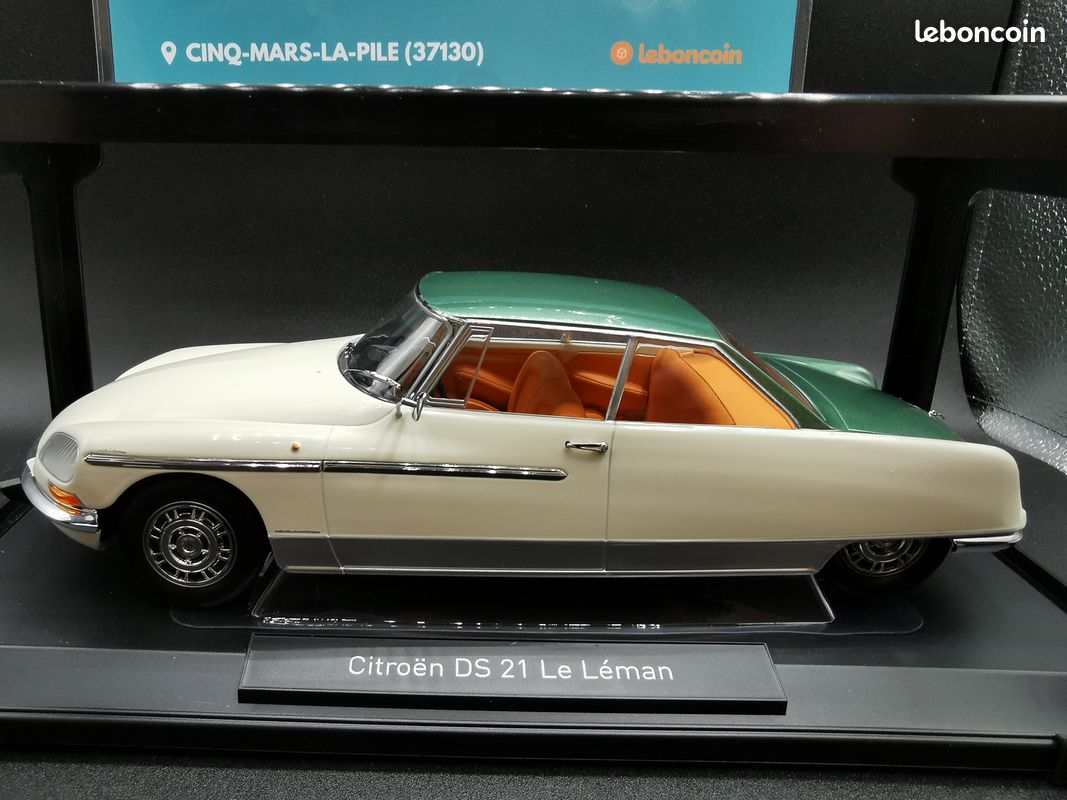 Norev 1/18 – Citroën DS 21 Le Leman 1968, Vert Et Ivoire, Miniature Neuve