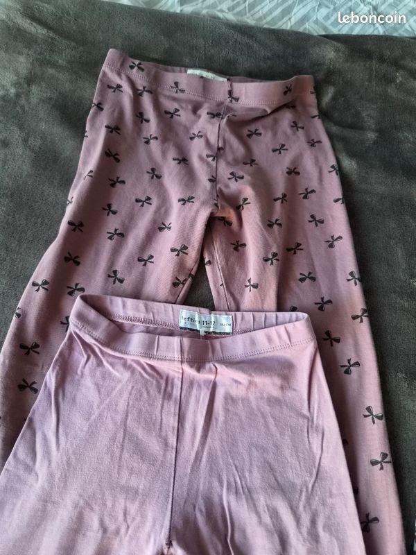 Legging Fille Faded Glory – Taille L (10-12 Ans) – Noir Et Bleu Canard – Occasion TBE