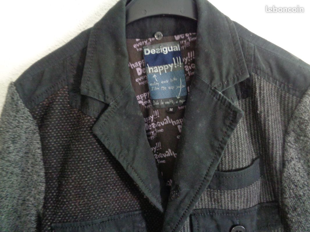 Veste Desigual Pour Homme Printemps - Taille S Gris-vert Avec Capuche - Occasion Très Bon état