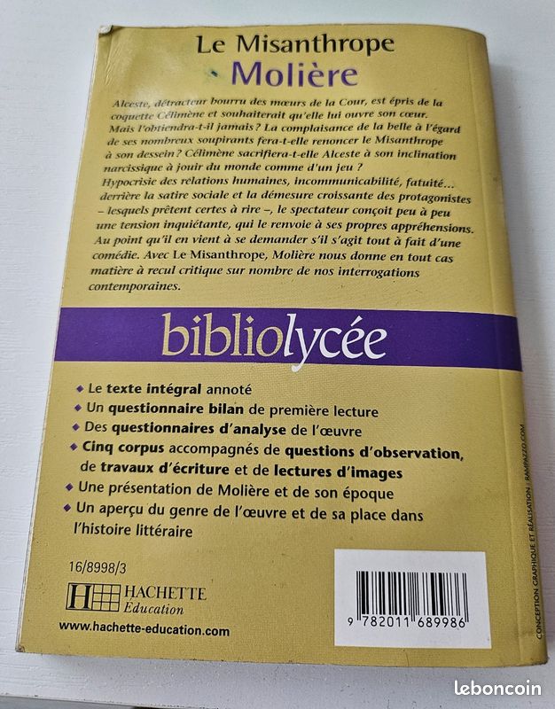 Livre" le misanthrope " de Molière (image 2)
