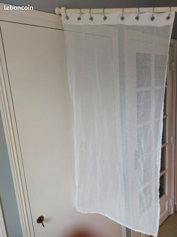 Tringle (150cm) et rideaux (60x130cm) (image 2)