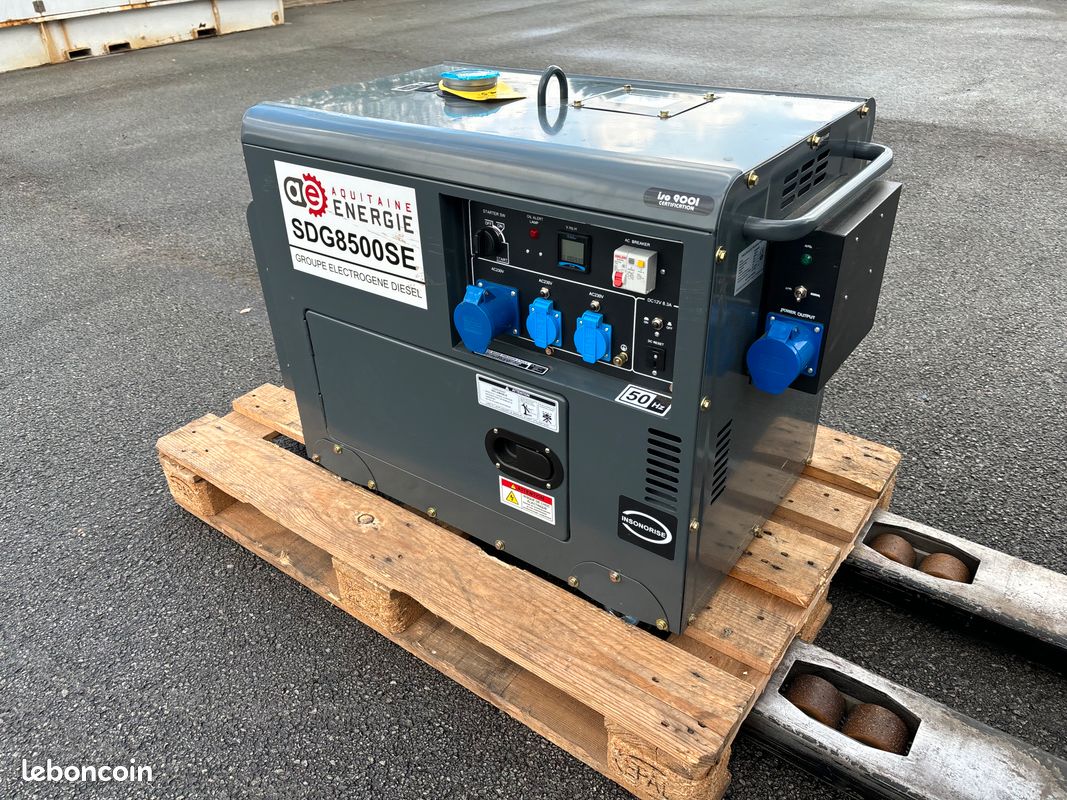 Groupe électrogène bio diesel 8 kva fioul huile végétale pure ou recyclée 230/400 V insonorisé, inverseur de source démarrage automatique neuf garanti 2 ans fabricant de 8 à 2470kva (image 1)
