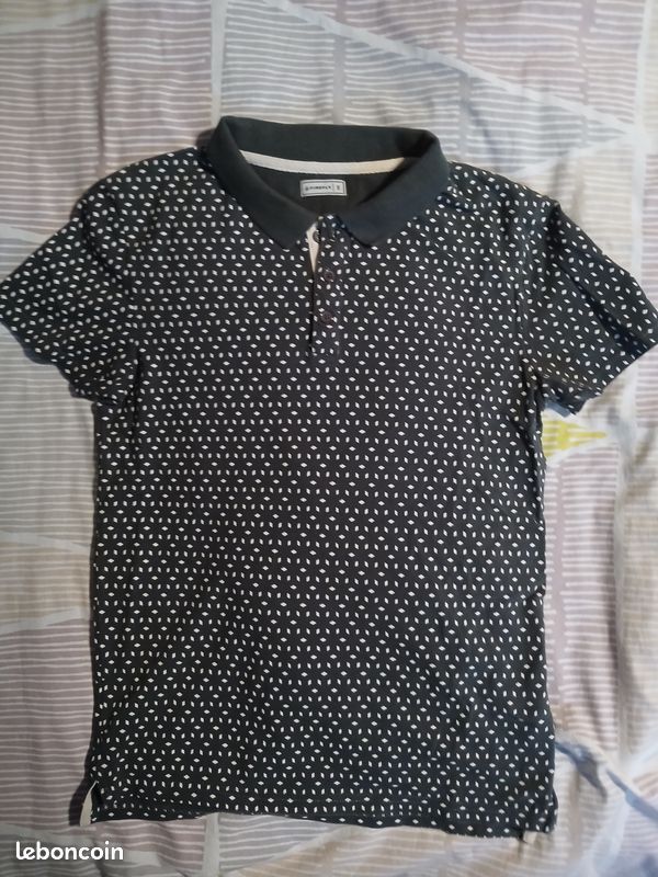 T-shirt garçon polo gris et blanc T.S Firefly (image 1)