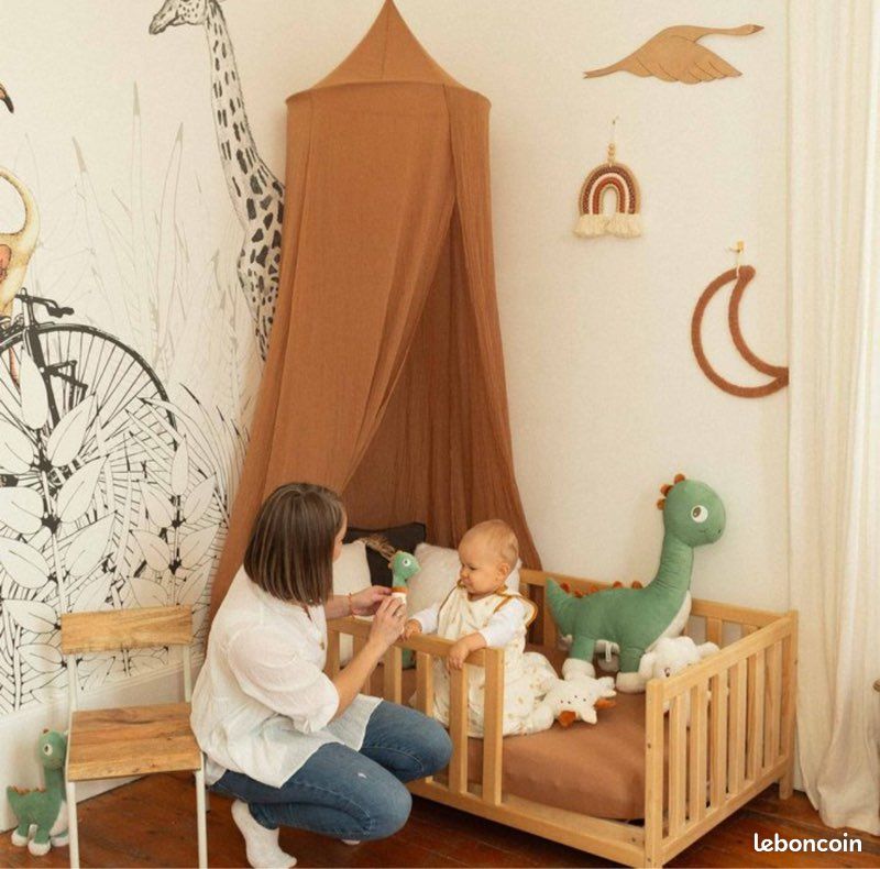 Chambre bébé complète, lit et commode à langer - access marron - Sauthon