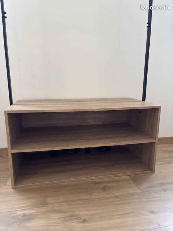 2 Portants à vêtements avec rangement — Style industriel (bois et métal) (image 4)