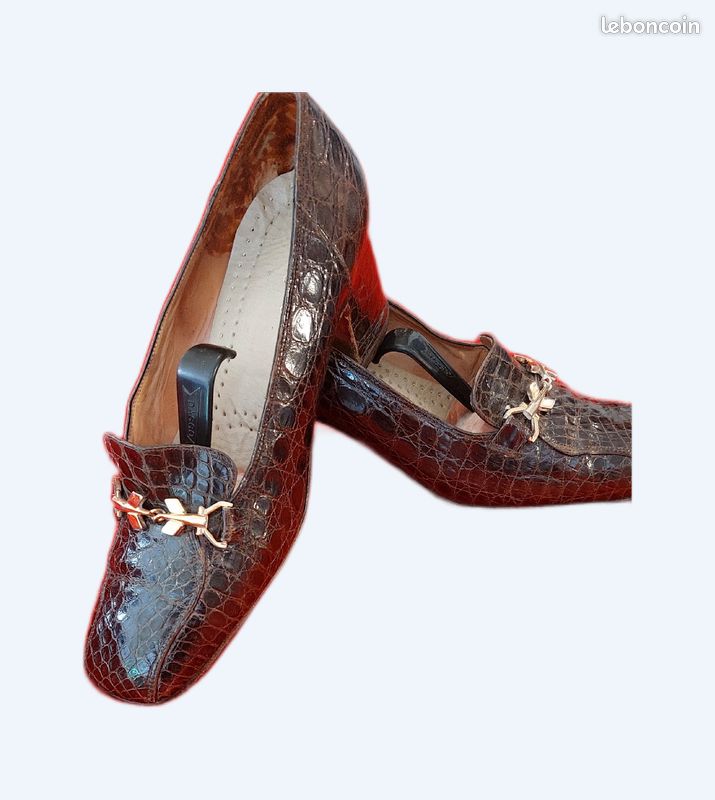 Mocassin vintage cuir croco (image 1)