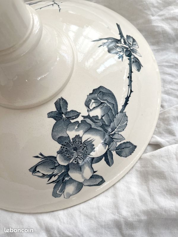 3 Assiettes anciennes Choisy le Roi Sarreguemines décor coq stylisé