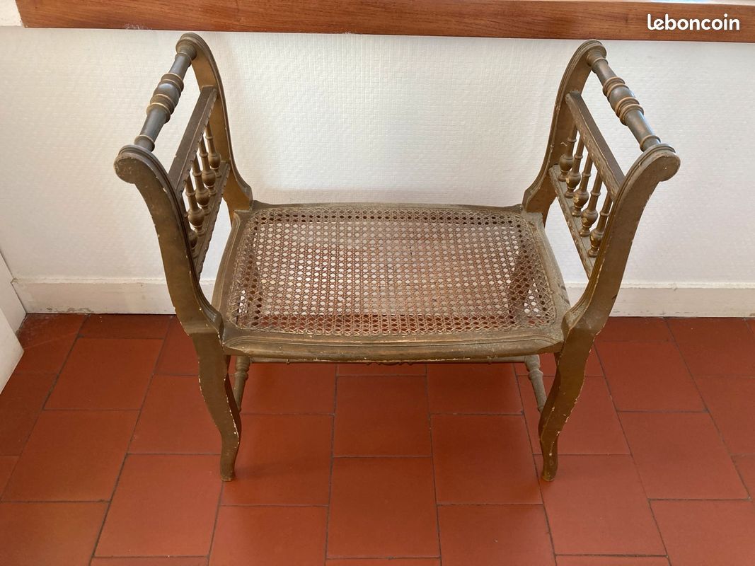 Banquette style Louis XVI avec assise cannée (image 2)