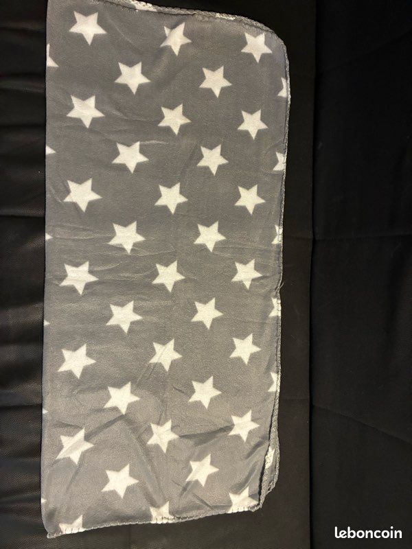 Plaid étoiles gris blanc (image 2)