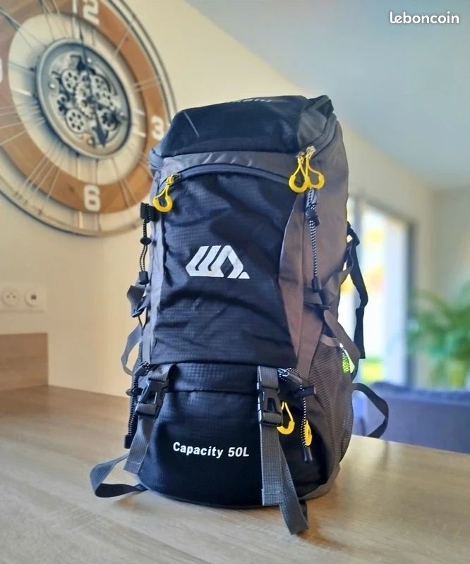 Sac à Dos Randonnée 50L – étanche – Ouverture Frontale – Léger – Trekking Camping