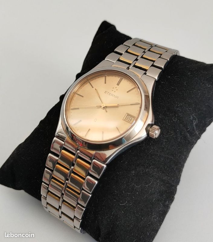 ETERNA KONTIKI DATE QUARTZ RARE VINTAGE 1980 | Montre Suisse avec "Bracelet intégré" (Étanche 100m / 10 ATM) (image 3)