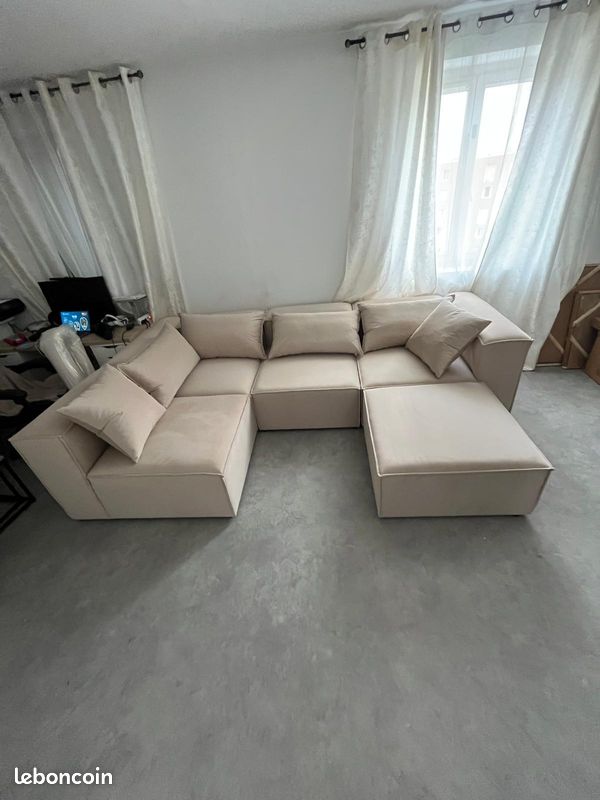 Canapé modulable 4+1 beige (image 3)
