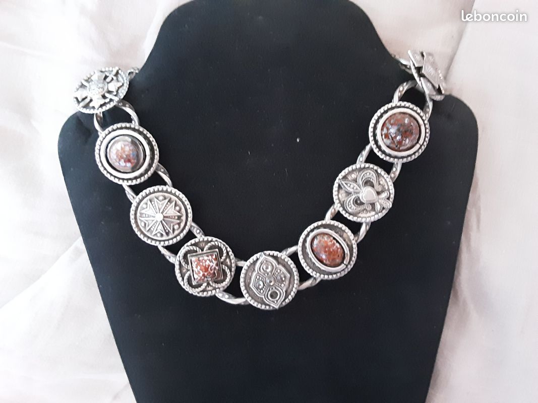 Collier Breloque Zoe Coste Style YSL - Thème Ange - Occasion Porté - Doré