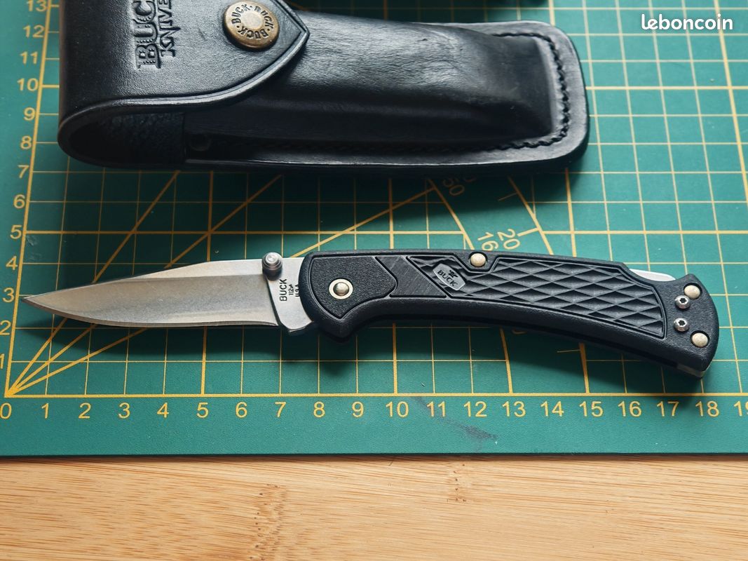 Buck 112 slim neuf noir + boîte + etui cuir buck (image 2)