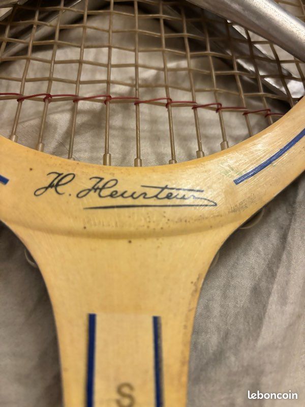 Raquette De Tennis Vintage J. Siane Et Fils - Bois - Avec Presse Métal Zéphir - Occasion