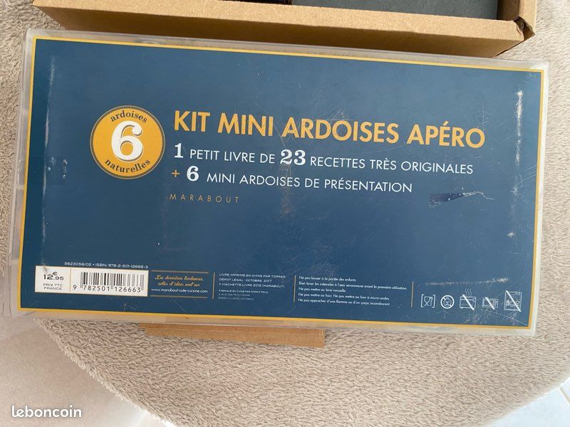 Kit 6 mini ardoises apéro avec livre de recettes – Neuf en boîte d’origine (image 3)