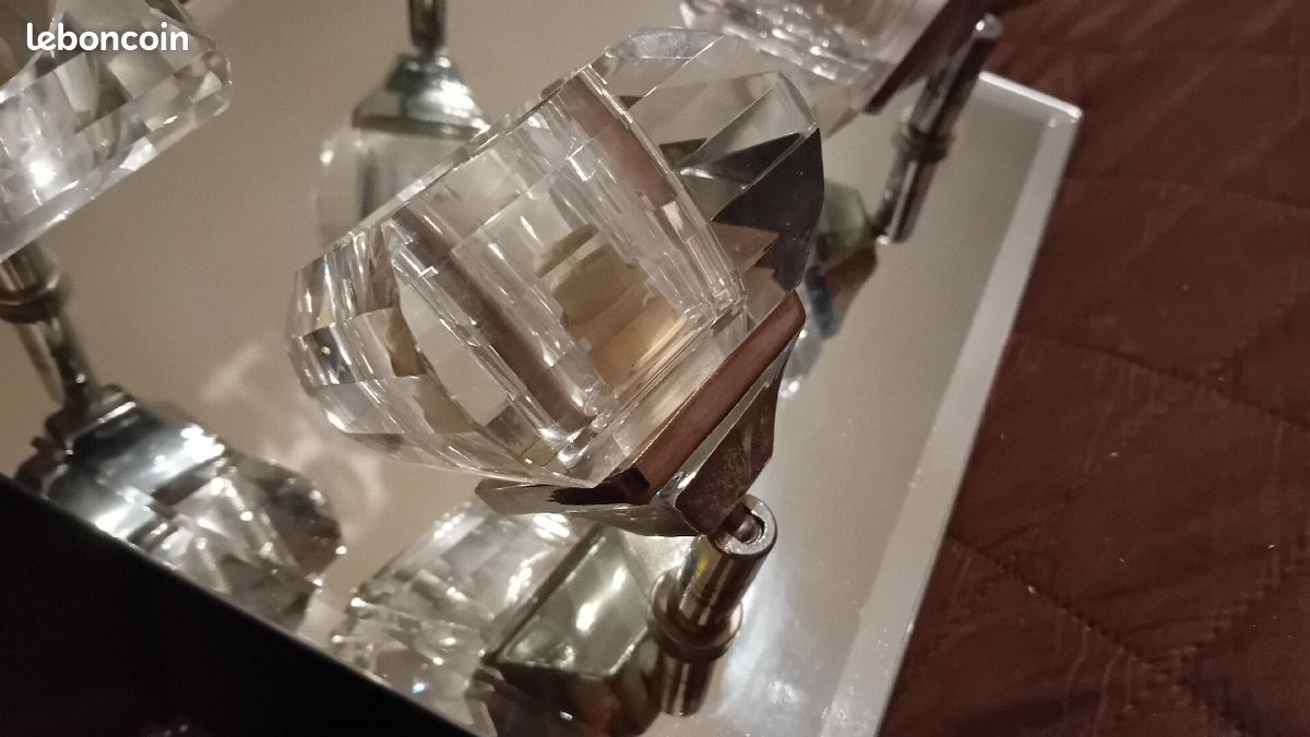 Lustre plafonnier 4 lumières cubes glaçons miroir (image 8)