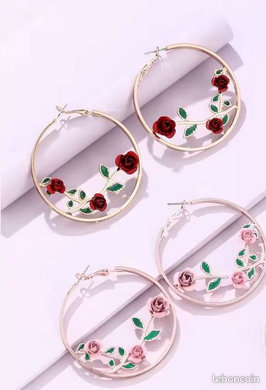 Bijoux - B - NTAL-Élégante 013 - Rose Argentée - Acier Inoxydable - Idée de Cadeau (image 2)