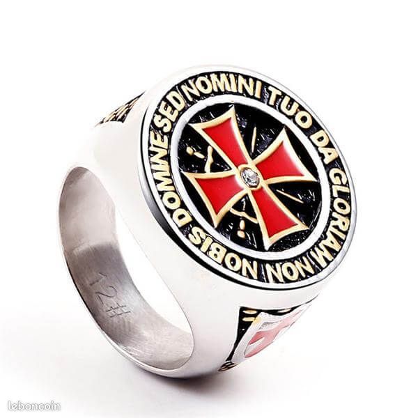 Bague chevalière. Croix templier. Acier inoxydable. Bague NEUVE (image 3)