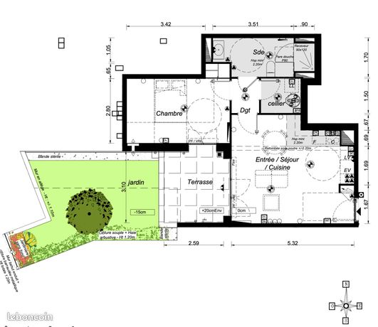 Appartement 2 pièces 47 m²