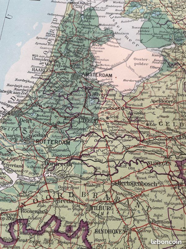 Carte Du Monde Rouleau 70cm Style Antique - Pays-Bas Amsterdam - Aubaho