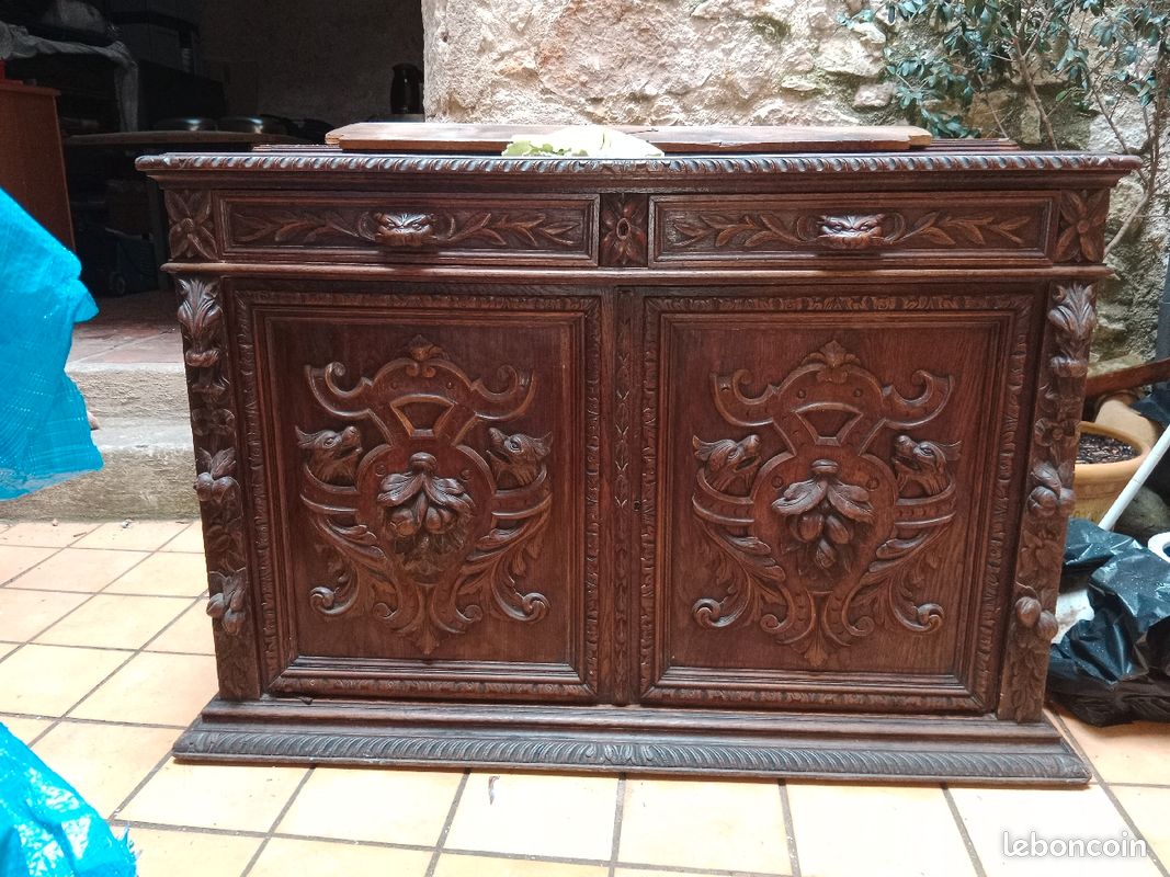 Buffet ancienne plus verrière (image 1)