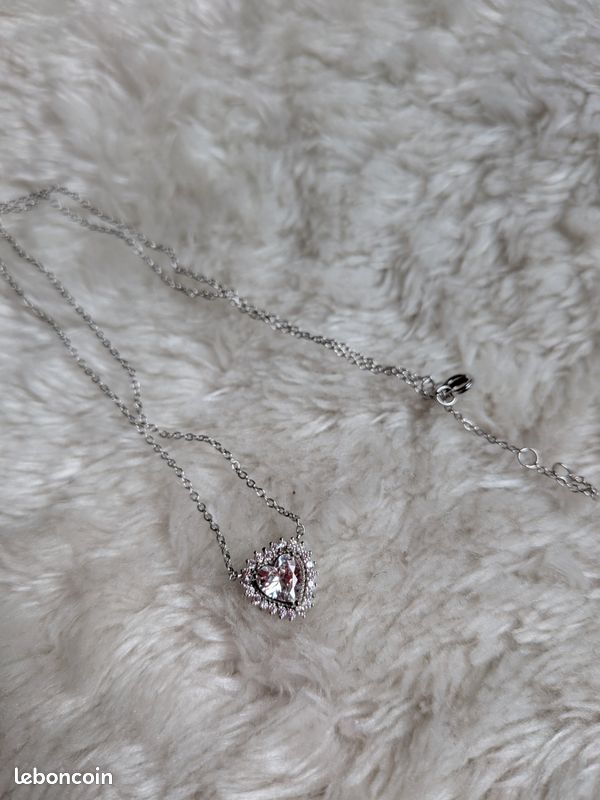 Pendentif Cœurs En Argent Massif Et Oxydes De Zirconium - Chaîne Optionnelle, Neuf Avec étiquettes