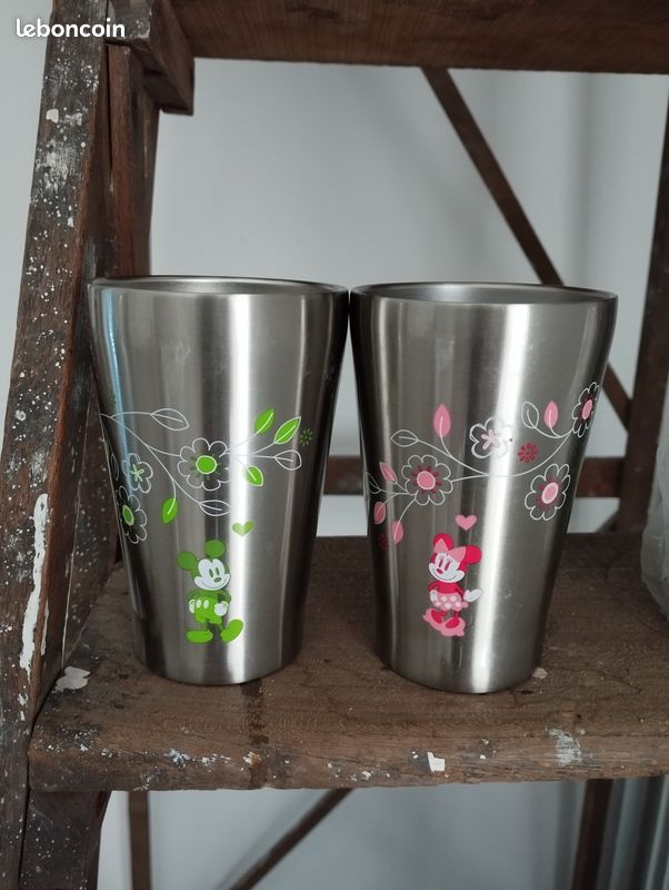 Lot de 6 gobelets Mickey et Minnie en inox 280 ml (image 3)