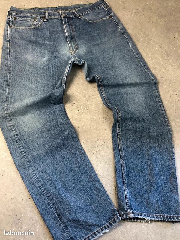 Jean Levi's 505 Straight pants Homme W38 L32 100% coton denim Blue baggy (image 5)