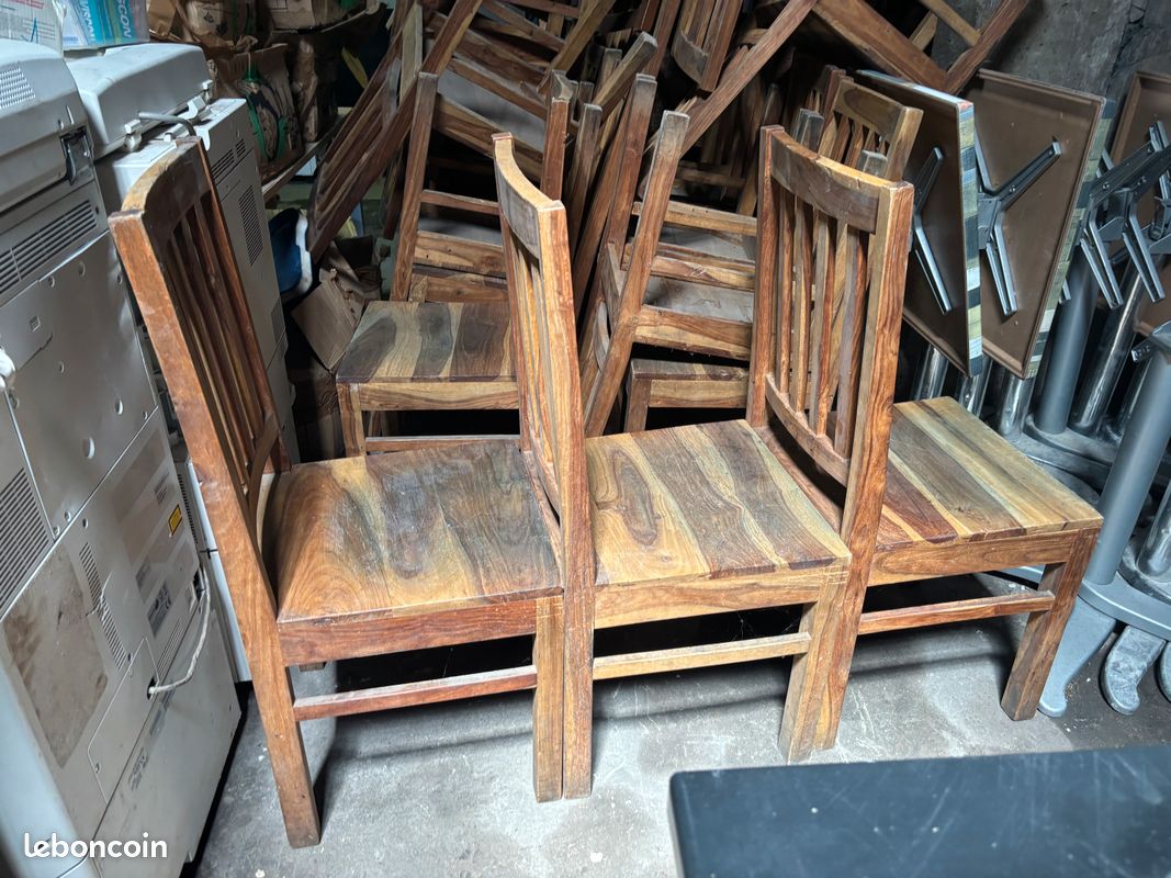 Lot de chaises en bois massif – restauration ou usage domestique (image 2)