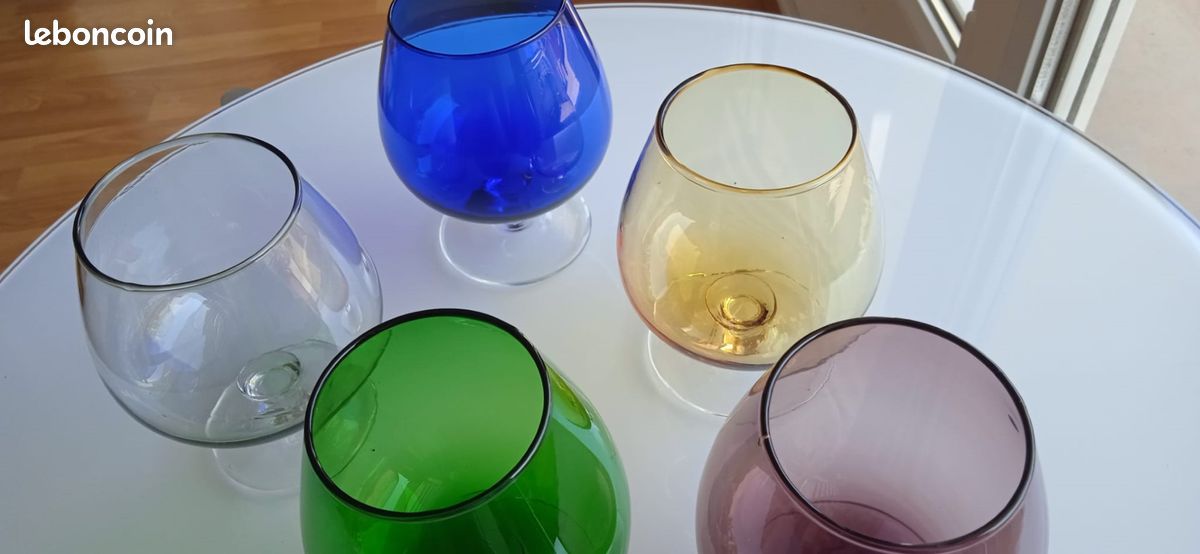 6 verres colorés à cognac (image 2)