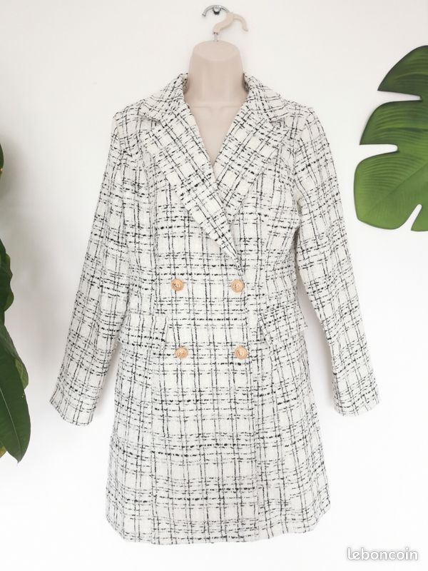 Manteau Femme Shein Shein Manteau A Carreaux Avec Boutons Veste à