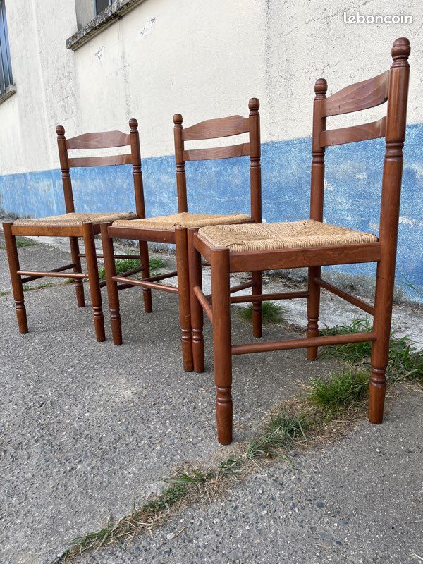 Lot de 4 chaises en bois vintage (image 5)
