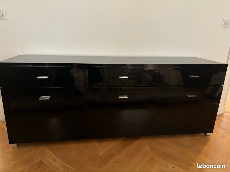 Vends buffet bas noir laqué habitat (image 1)