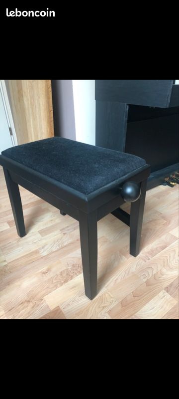 Classic Cantabile Banc De Piano Avec Rangement - Modèle S Noir Mat, Stable Et Confortable